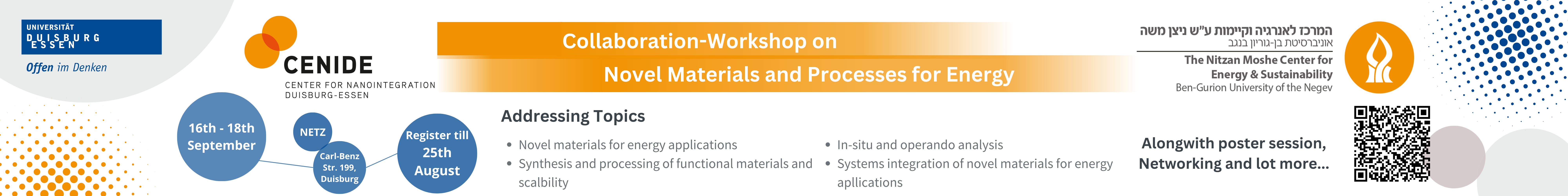 Workshop “Novel Materials and Processes for Energy”